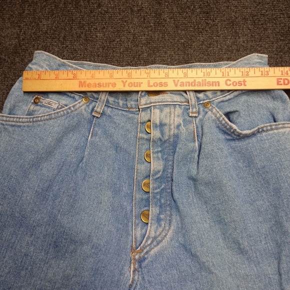 Vintage CHIC Jeans Women 12 Average Blue Pleated Button Fly Mom Style Casual Y2K - Picture 7 of 10